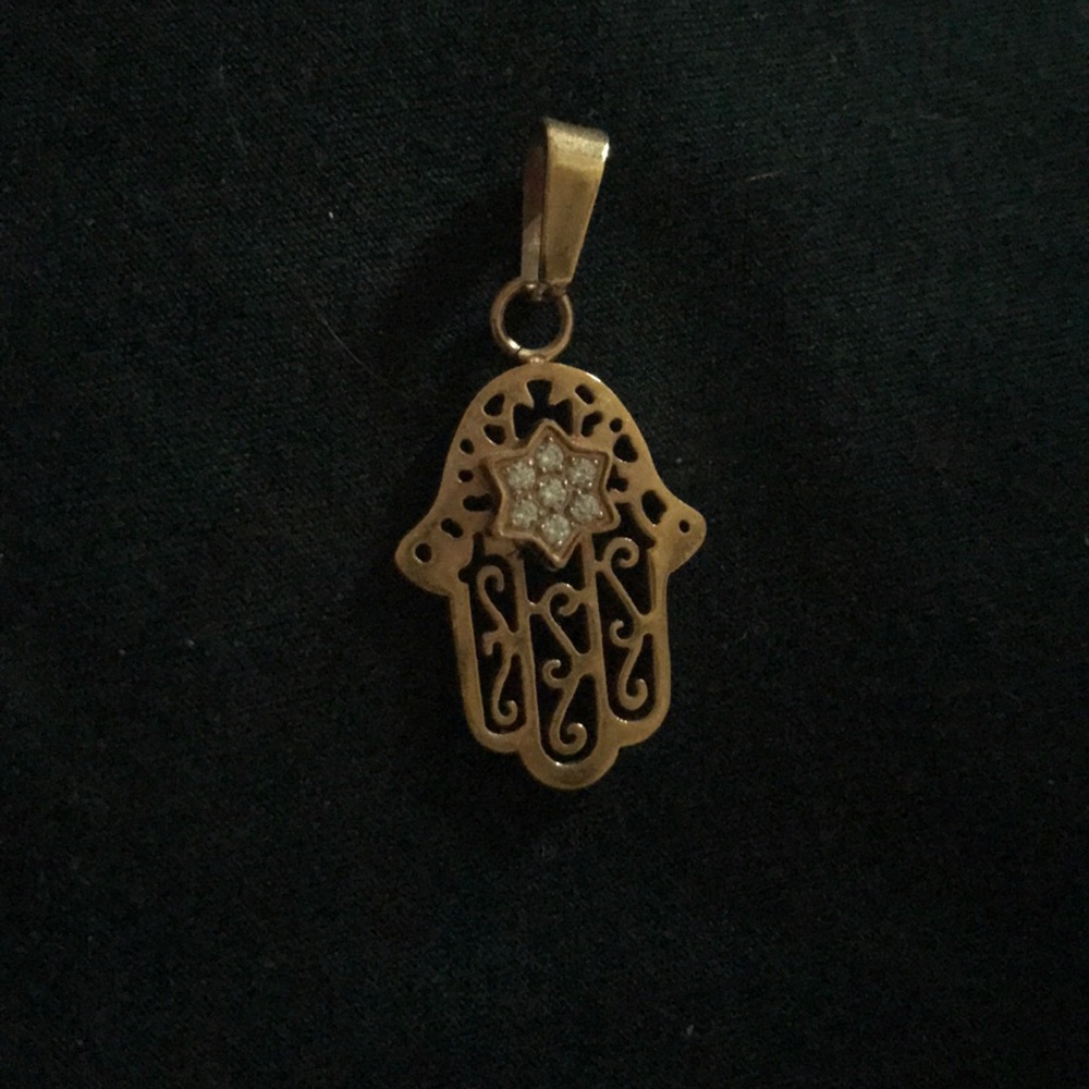 Steel gold hamsa